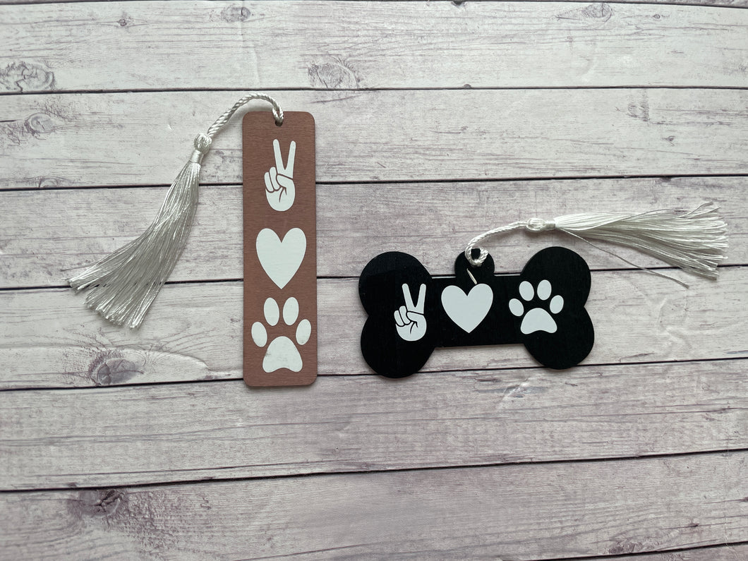 Bookmark - Peace, Love, Dog