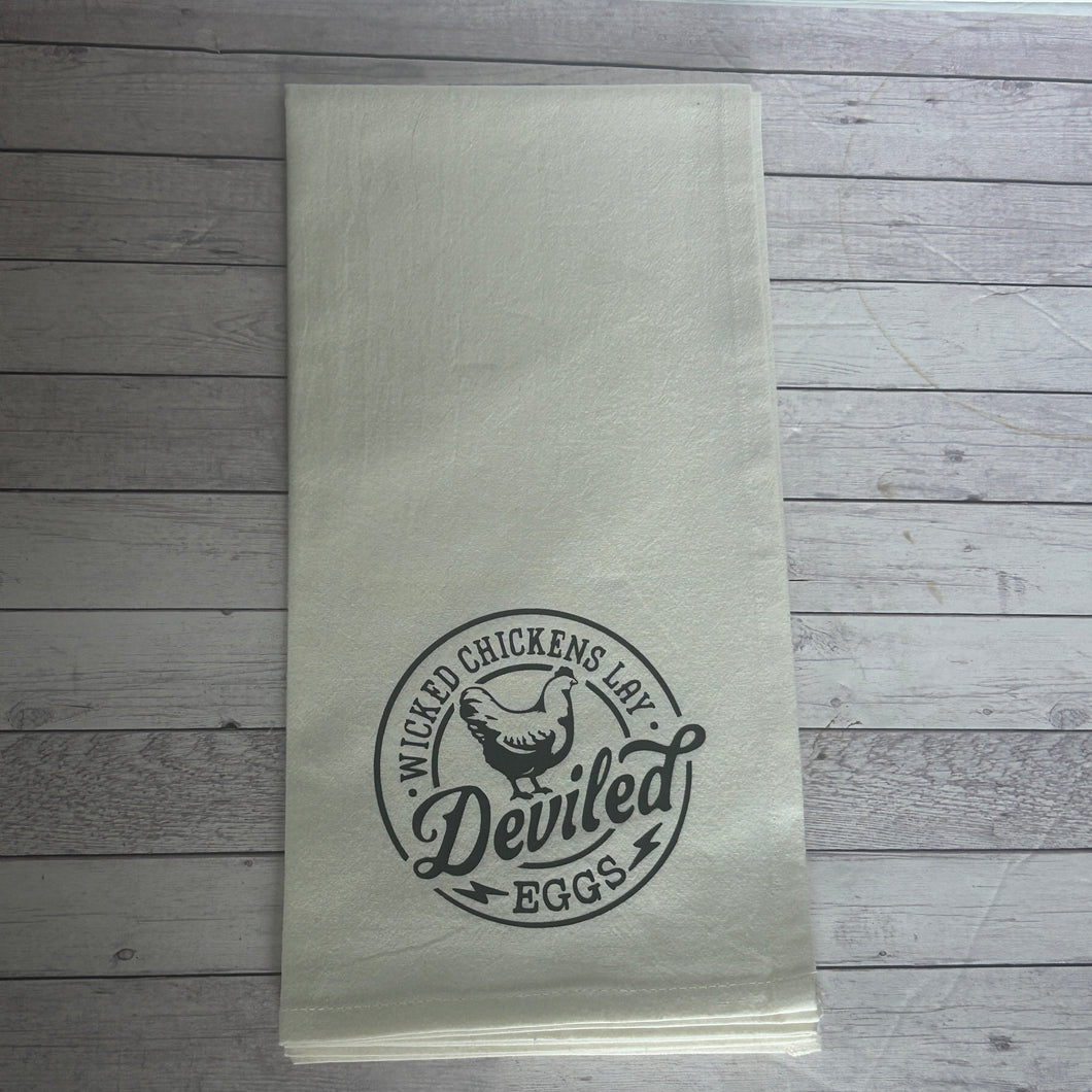Tea Towel - Wicked Chickens Lay Deviled Eggs