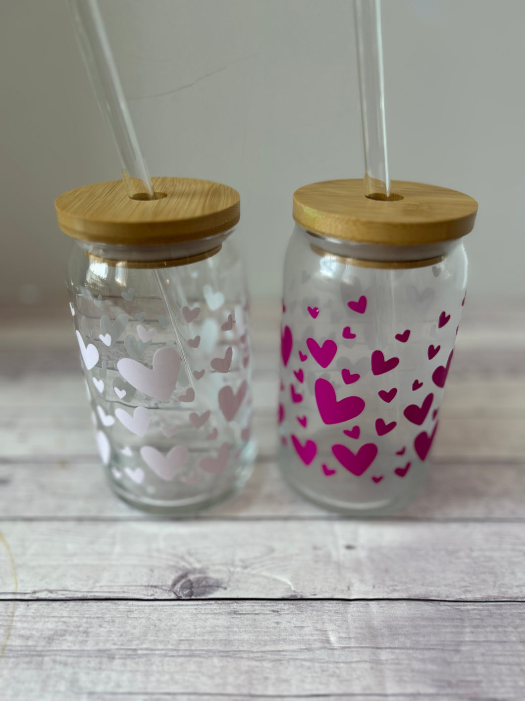 Popcan Glasses - PInk Hearts Color Changing Vinyl