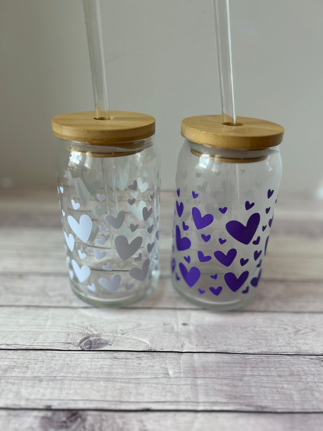 Popcan Glasses - Purple Hearts Color Changing Vinyl