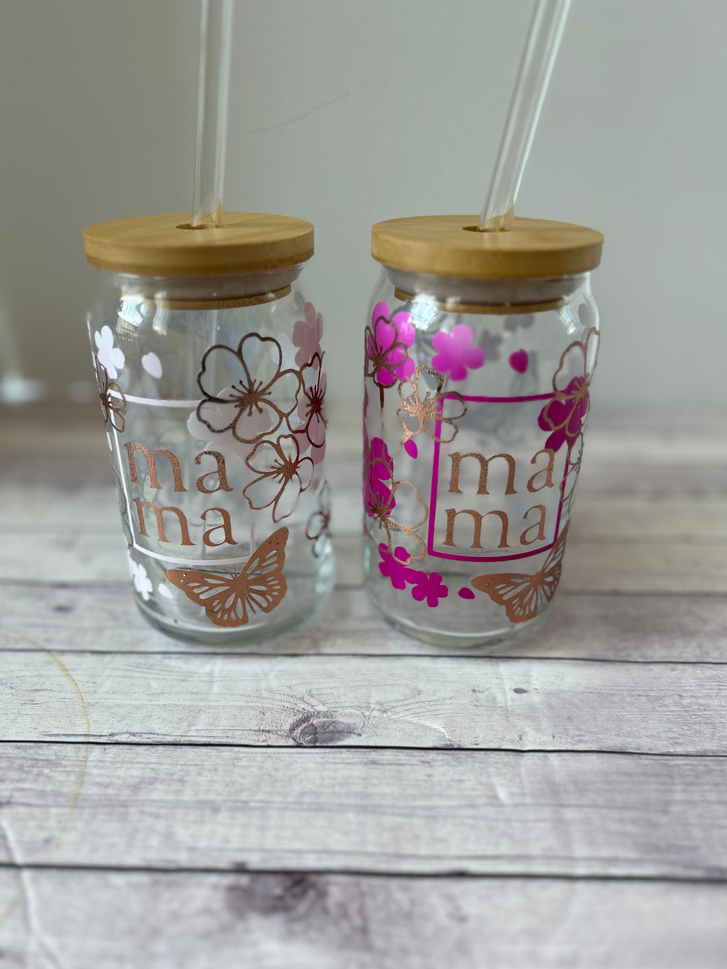 Popcan Glasses - PInk MAMA Floral Color Changing Vinyl