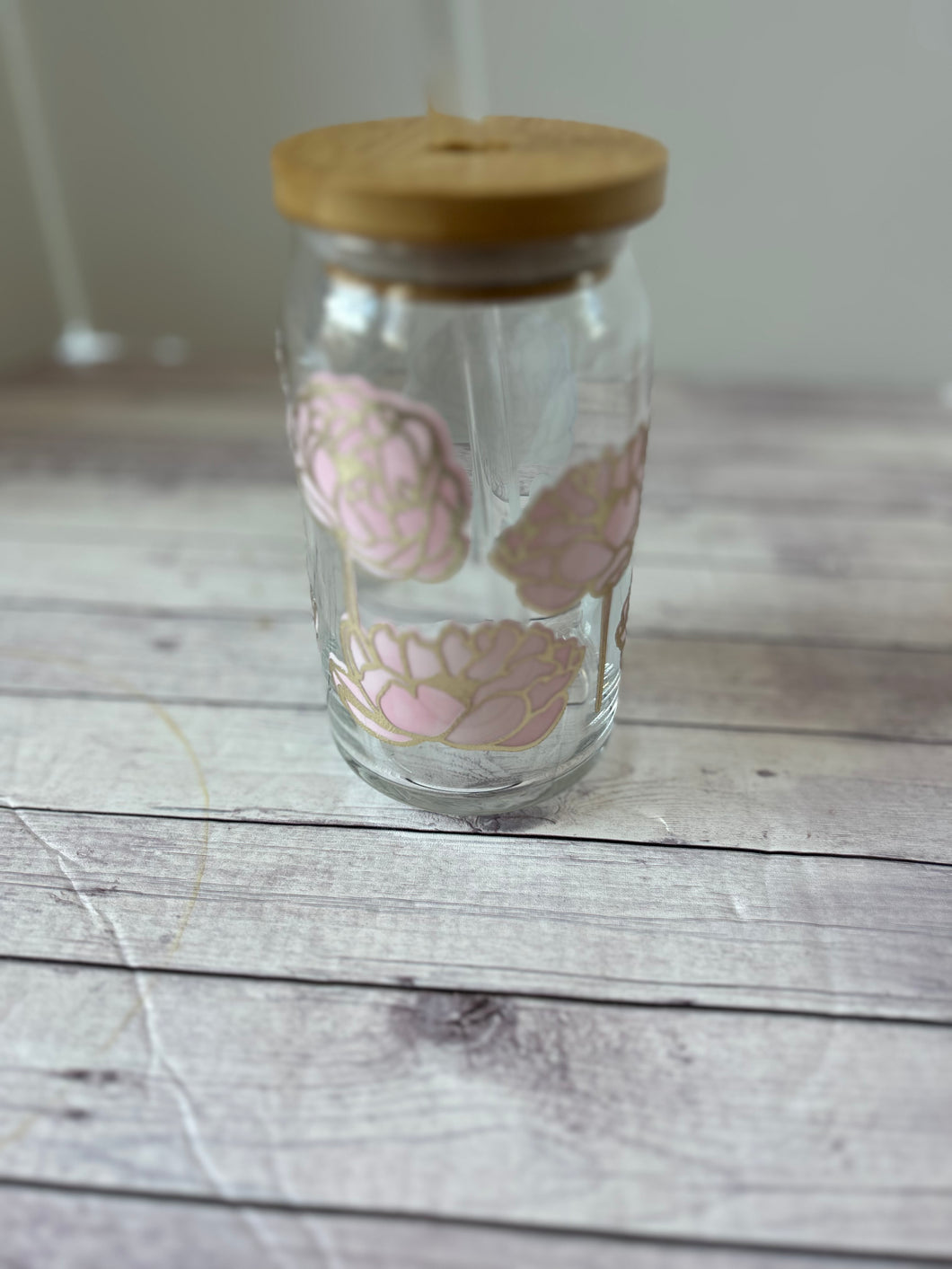Popcan glasses - RED Peony Color Changing Vinyl W/CHAMPAGNE texture