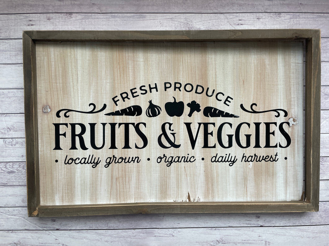 Wooden Sign - Fruits & Veggies