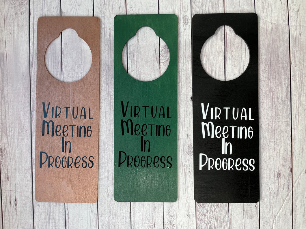 Door Hanger - Virtual Meeting in Progress