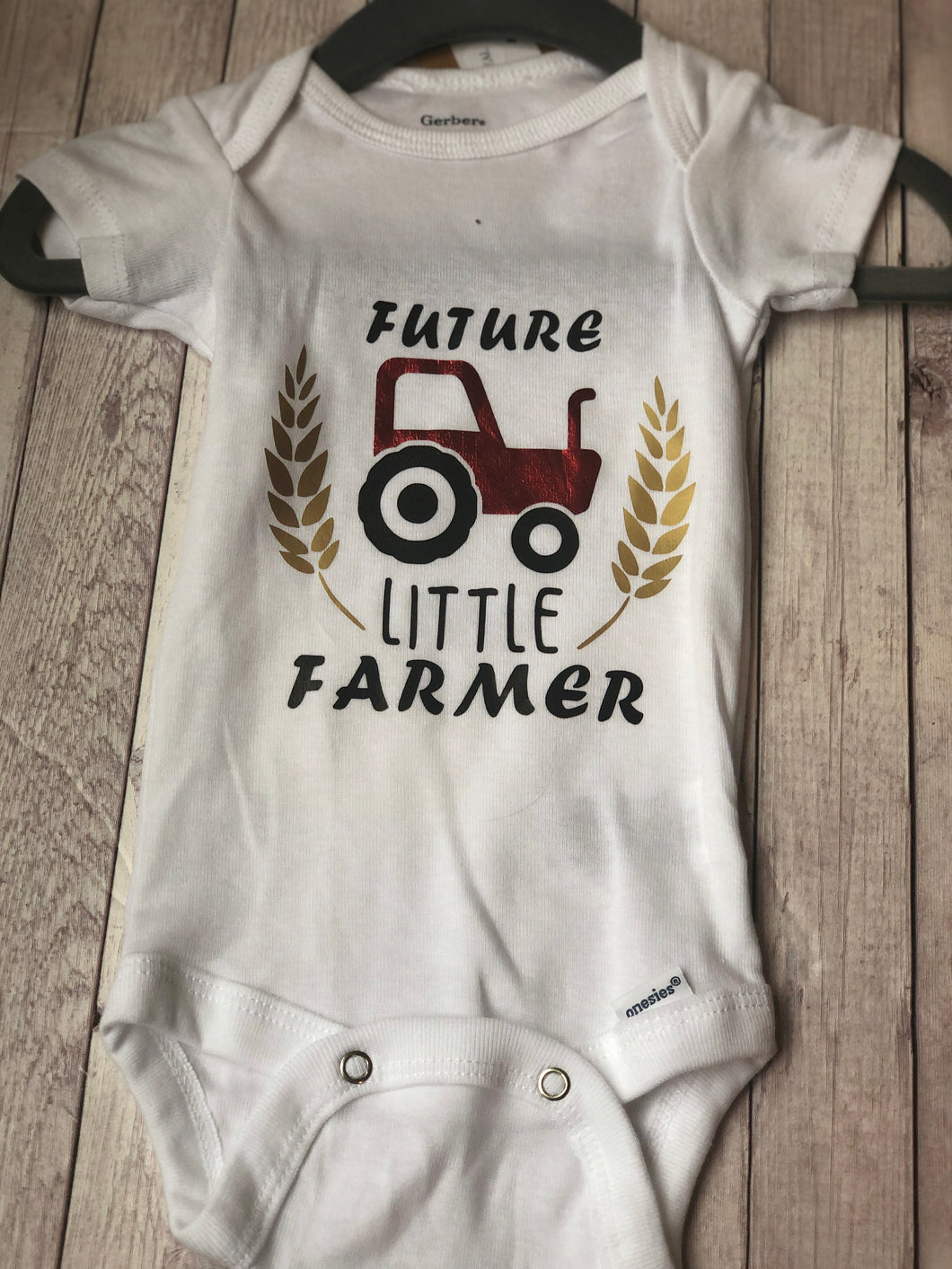 Onesie - Future Little Farmer (red) 0-3 months