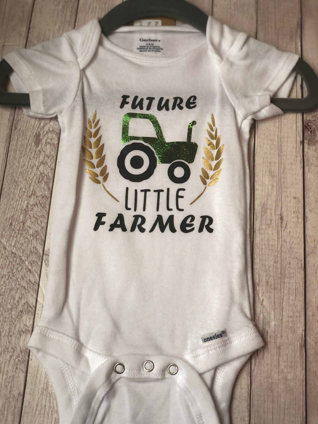 Onesie - Future Little Farmer (green) 0-3 months, 3-6 months