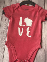 Load image into Gallery viewer, Onesie - LOVE (Wisco) 3-6 months in pink or purple
