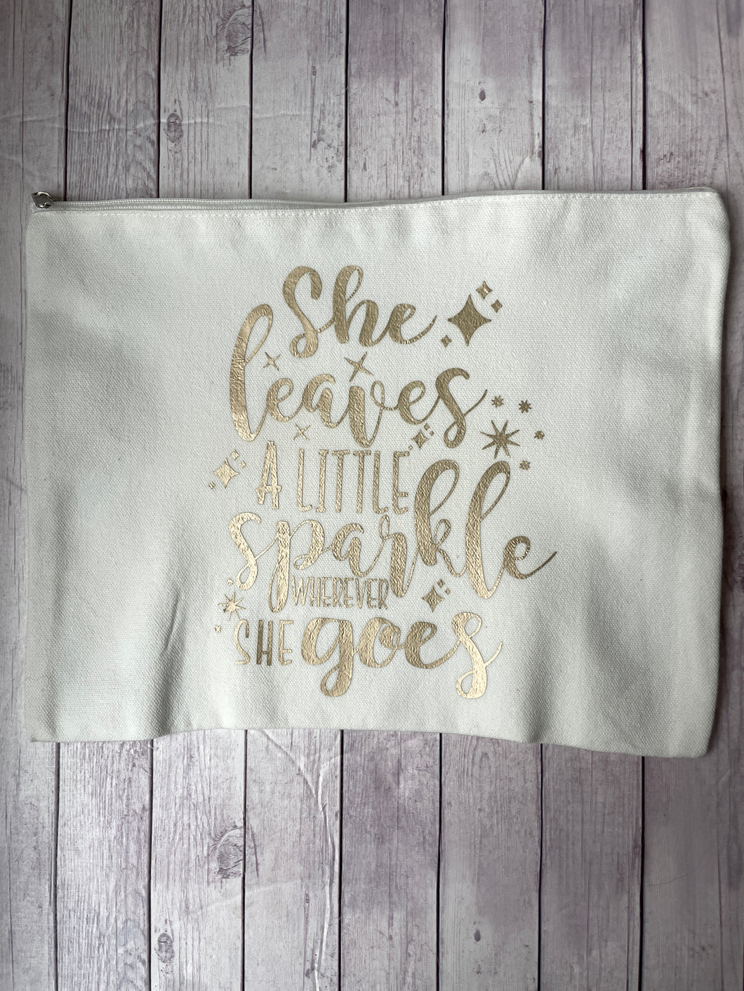 Canvas Bag - She leaves a little sparkle wherever she goes (Gold)