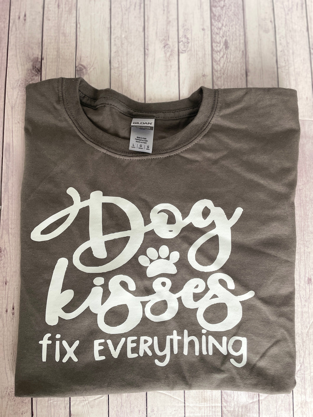 Adult - Dog Kisses Fix Everything (Clearance - gray)
