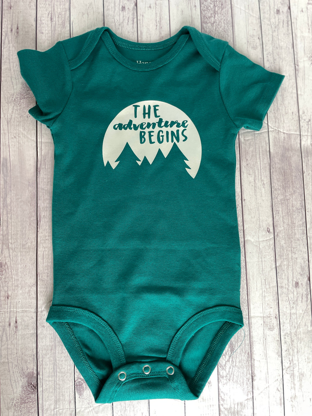 Onesie - The Adventure Begins (18-24 months) blue short sleeve