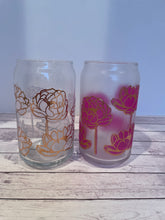 Load image into Gallery viewer, Popcan glasses - PINK W/ROSE GOLD Peony Color Changing Vinyl
